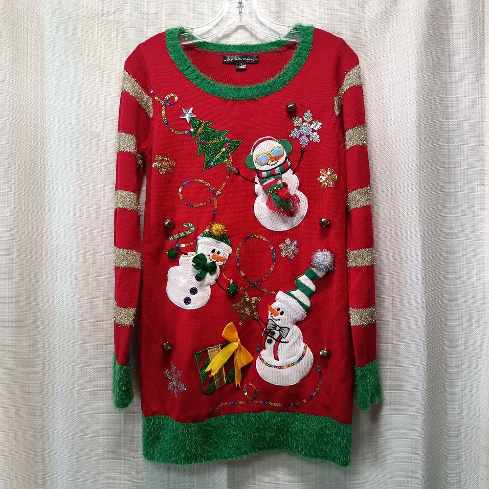 United States Sweaters Ugly Christmas Tree Sweater‎ Tunic Length Women S Sequin